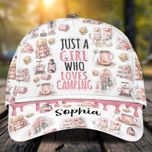 Juste une fille qui adore le camping - Casquette de camping classique personnalisée