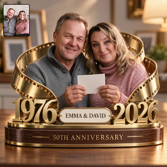 Personalized Couple Gift, Romantic Anniversary Figurine for Husband Wife with Names and Date, Boyfriend Girlfriend Gift - Personalized Couple Custom Shaped Acrylic Plaque