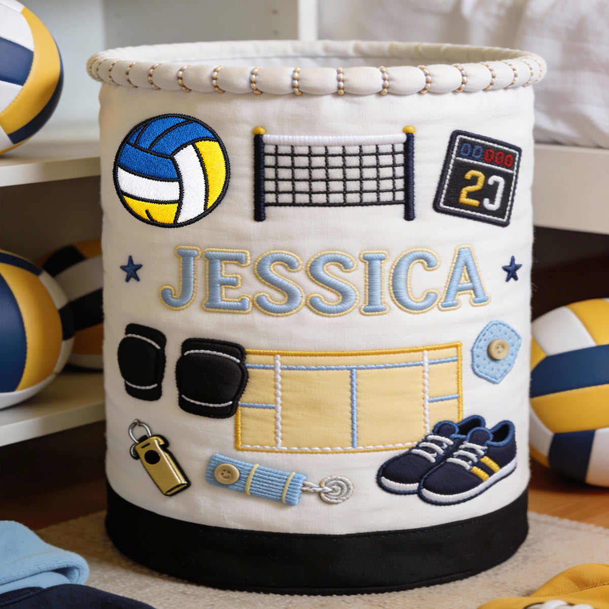 J'adore le volley-ball - Panier de rangement de volley-ball personnalisé