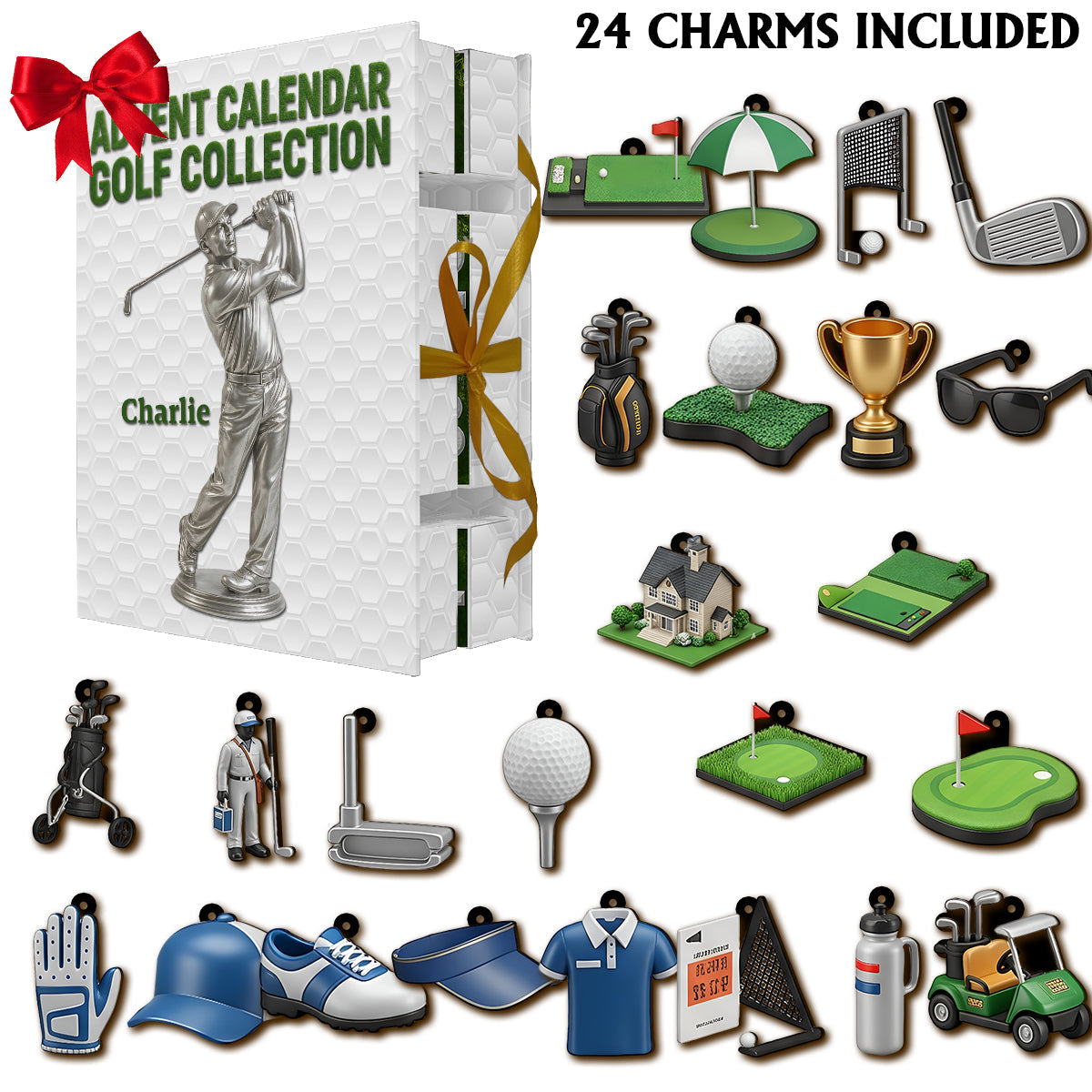 Collection Golf - Calendrier de l'Avent de golf pliable et personnalisé avec décorations