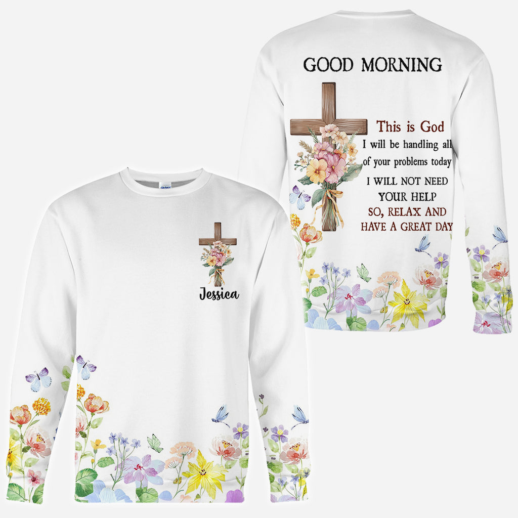 Guten Morgen, hier spricht Gott – Personalisiertes christliches T-Shirt