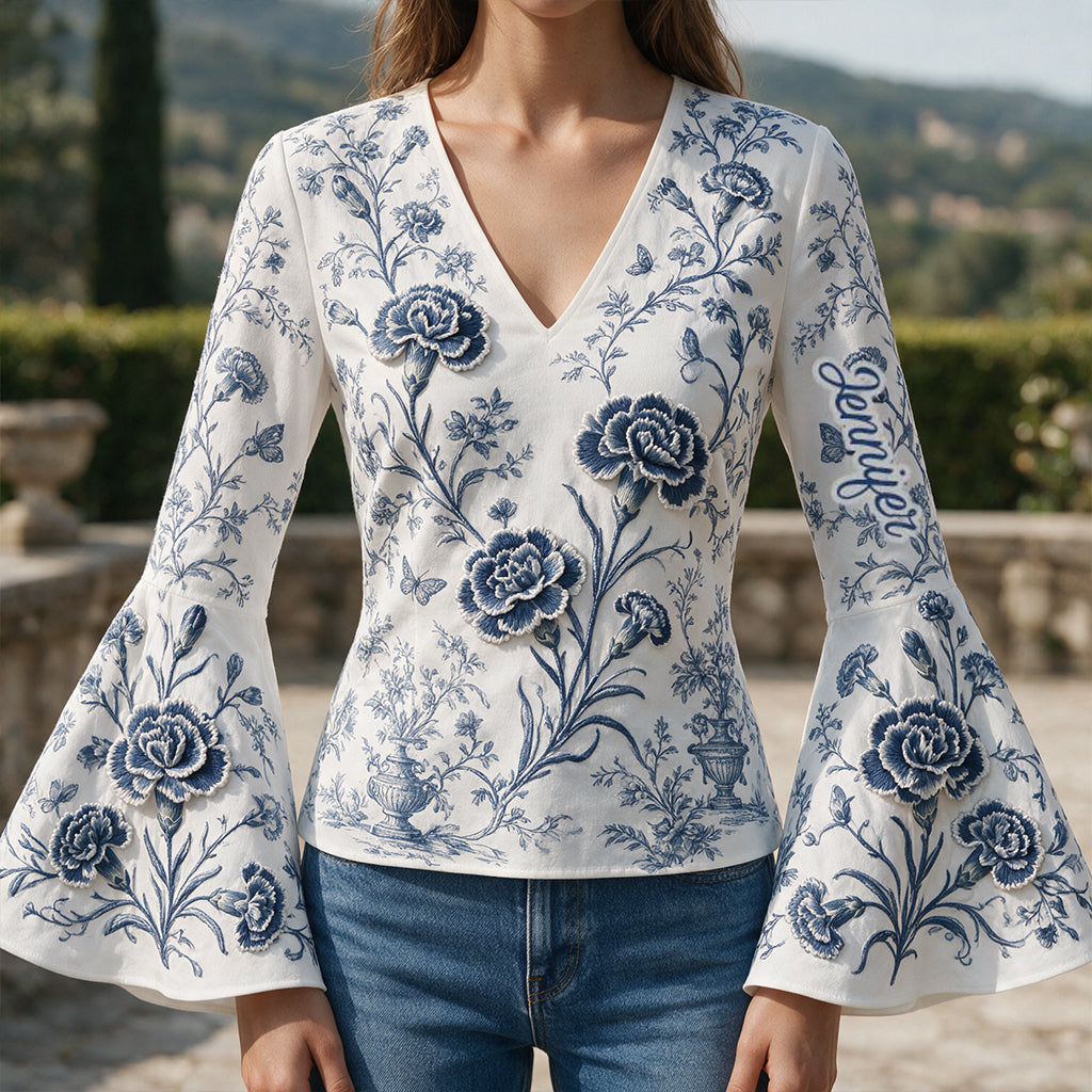 Geburtsblume - Personalisiertes Self Love Flare Langarmshirt