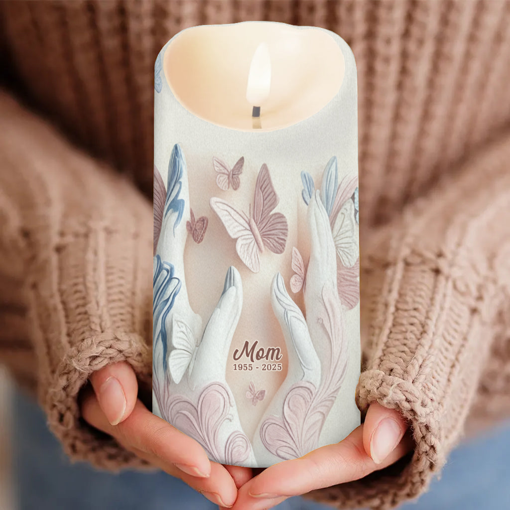 Your Wings Were Ready, But My Heart Was Not - Personalized Memorial Flameless Candle
