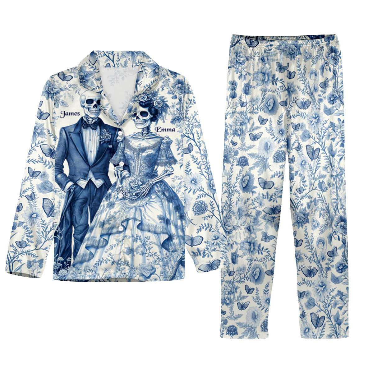 Until Death Do Us Part - Personalized Couple Button Down Pajamas