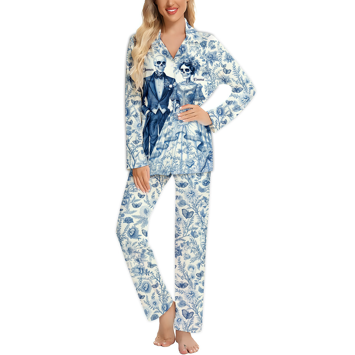 Until Death Do Us Part - Personalized Couple Button Down Pajamas