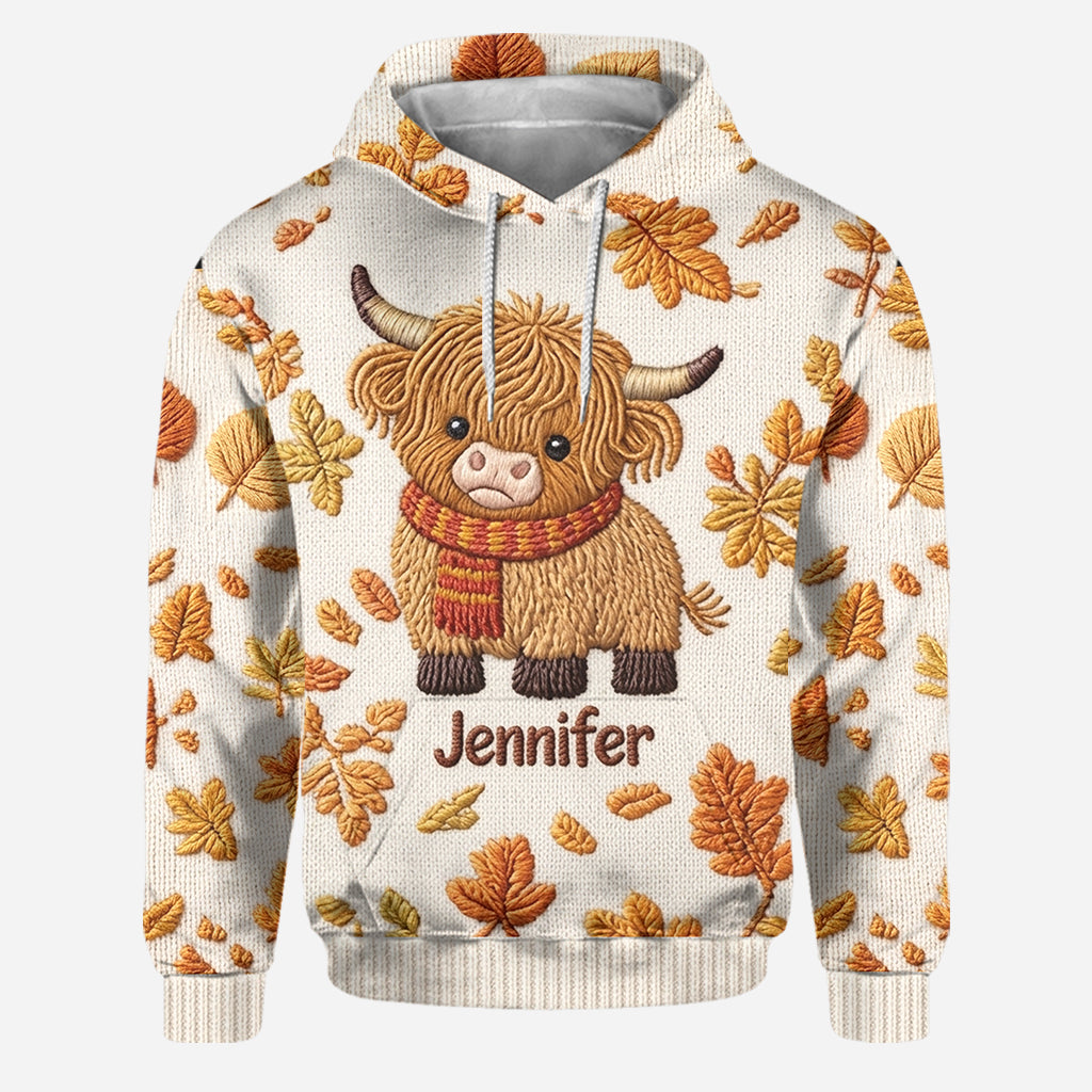 Fall Vibes - Personalized Highland Cow Hoodie and Leggings