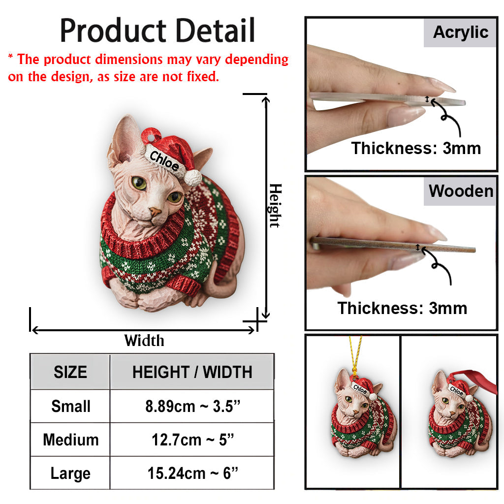 Meowy Catmas Ugly Sweater Katzenbrot - Personalisierter Katzenanhänger