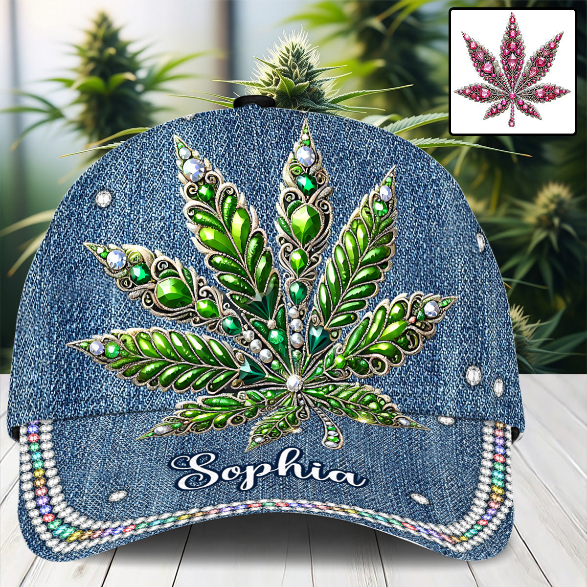 Atemberaubendes Blatt – personalisierte Weed Classic Cap