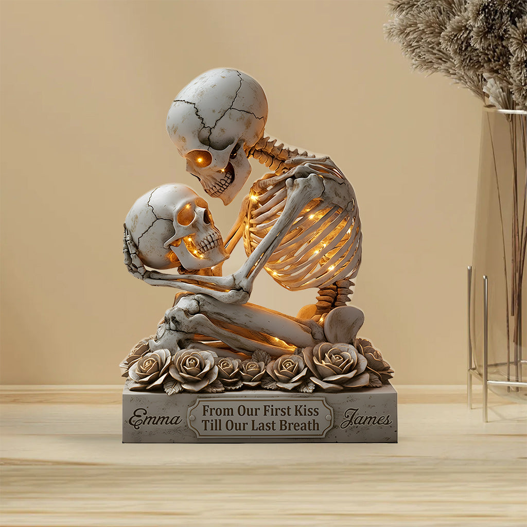 From Our First Kiss Till Our Last Breath - Personalized Couple Custom Shaped Acrylic Plaque