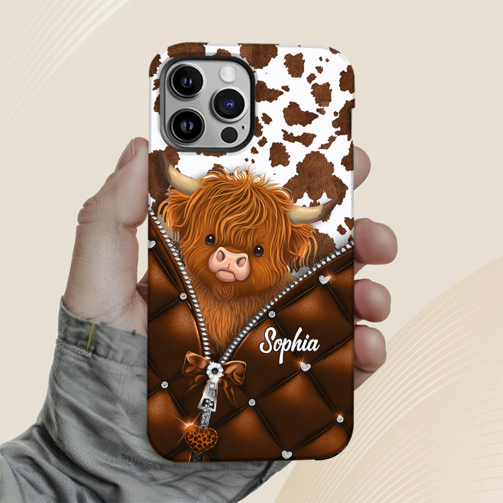 Coque de téléphone personnalisée avec imprimé vache des Highlands - Mignonne vache des Highlands
