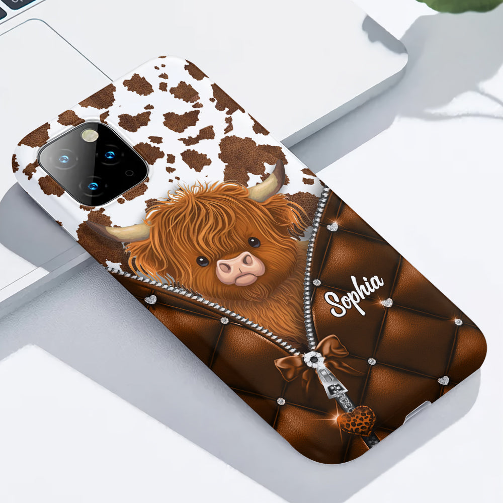 Coque de téléphone personnalisée avec imprimé vache des Highlands - Mignonne vache des Highlands