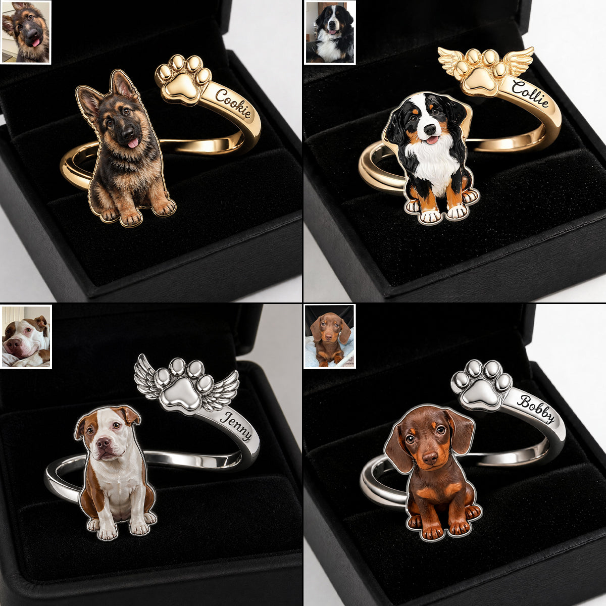 Haustier Andenken Geschenke - Personalisierbarer verstellbarer Ring