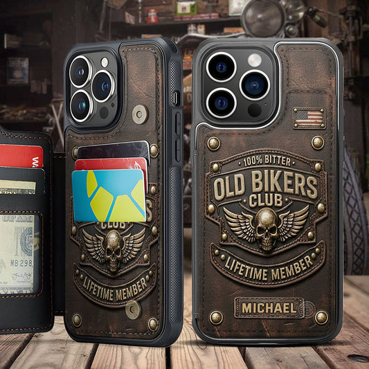 Old Bikers Club – Personalisierte Handyhülle mit Biker-Motiv und Vollaufdruck