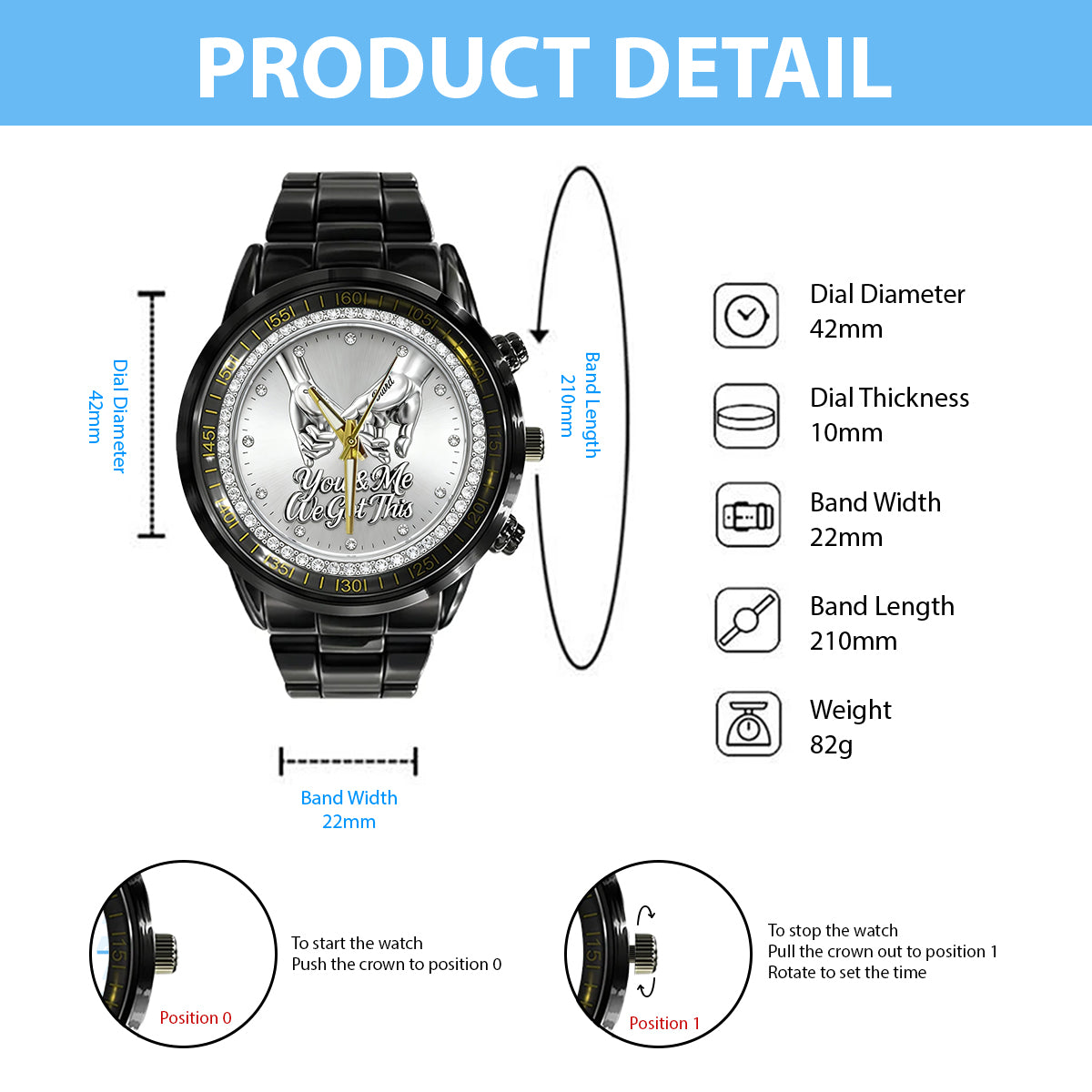 You & Me We Got This - Personalized Couple Hand Watch