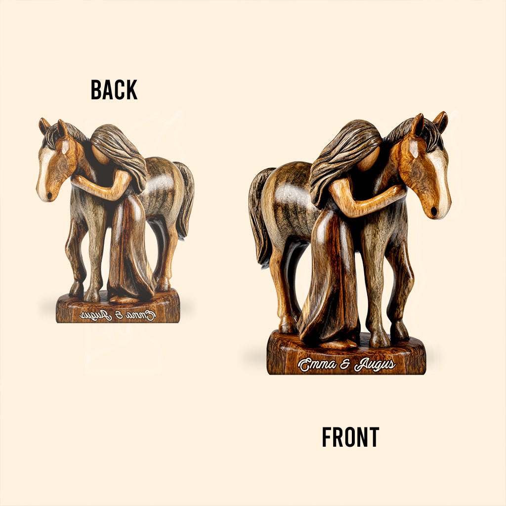 Amoureux des chevaux - Plaque acrylique personnalisée en forme de cheval