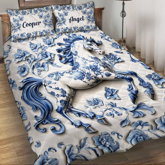 Beautiful Horse - Personalized Horse Quilt Set
