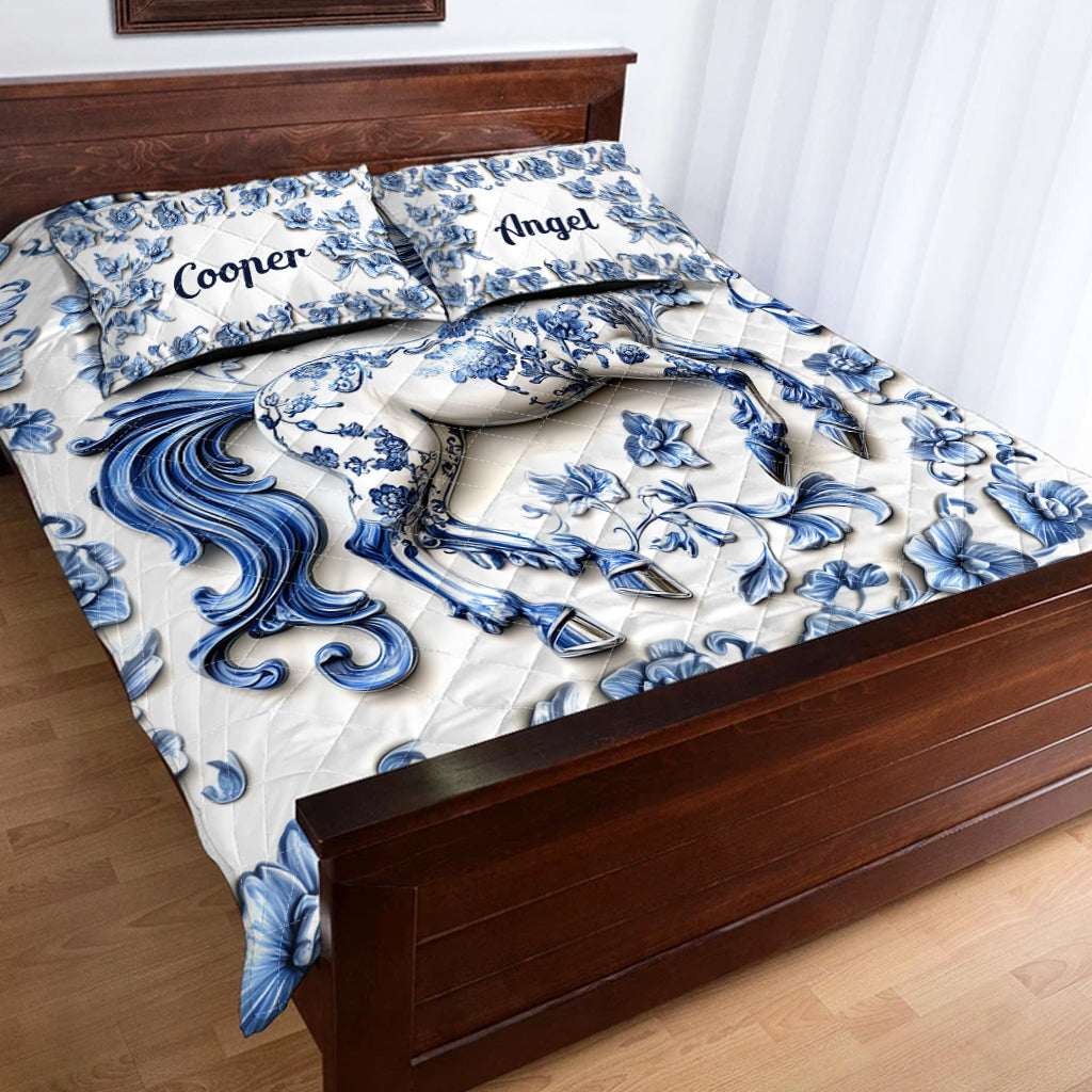 Beautiful Horse - Personalized Horse Quilt Set