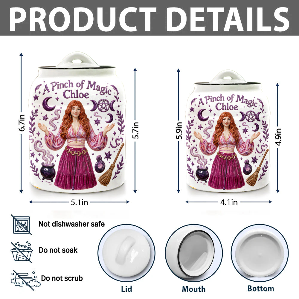 The Witch’s Herb Stash - Personalized Witch Cookie Jar