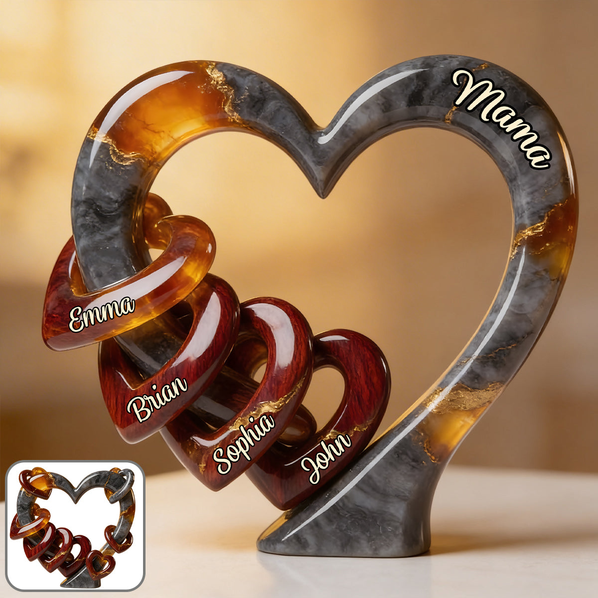 Maman, nous t'aimons - Plaque acrylique personnalisée en forme sur mesure