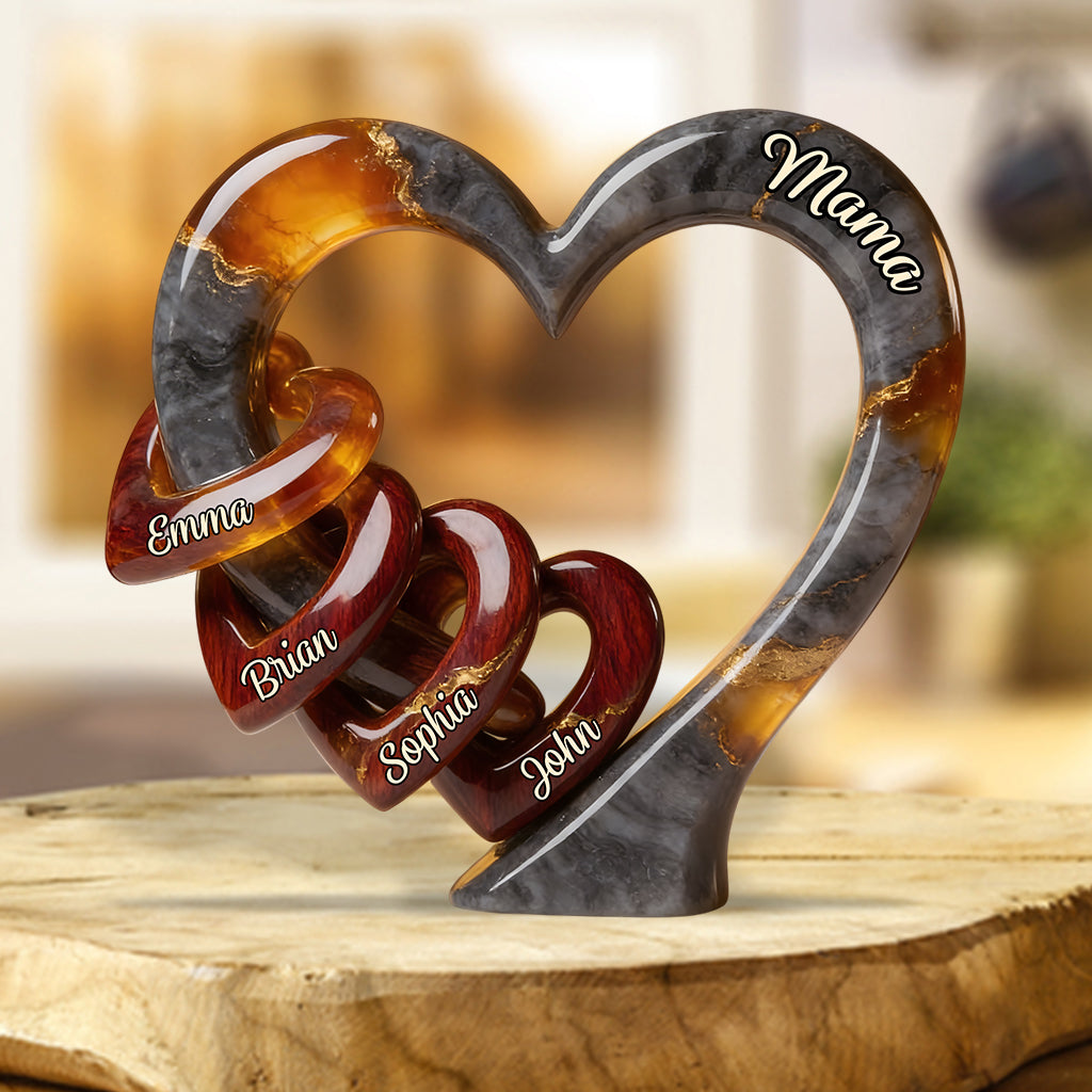 Maman, nous t'aimons - Plaque acrylique personnalisée en forme sur mesure