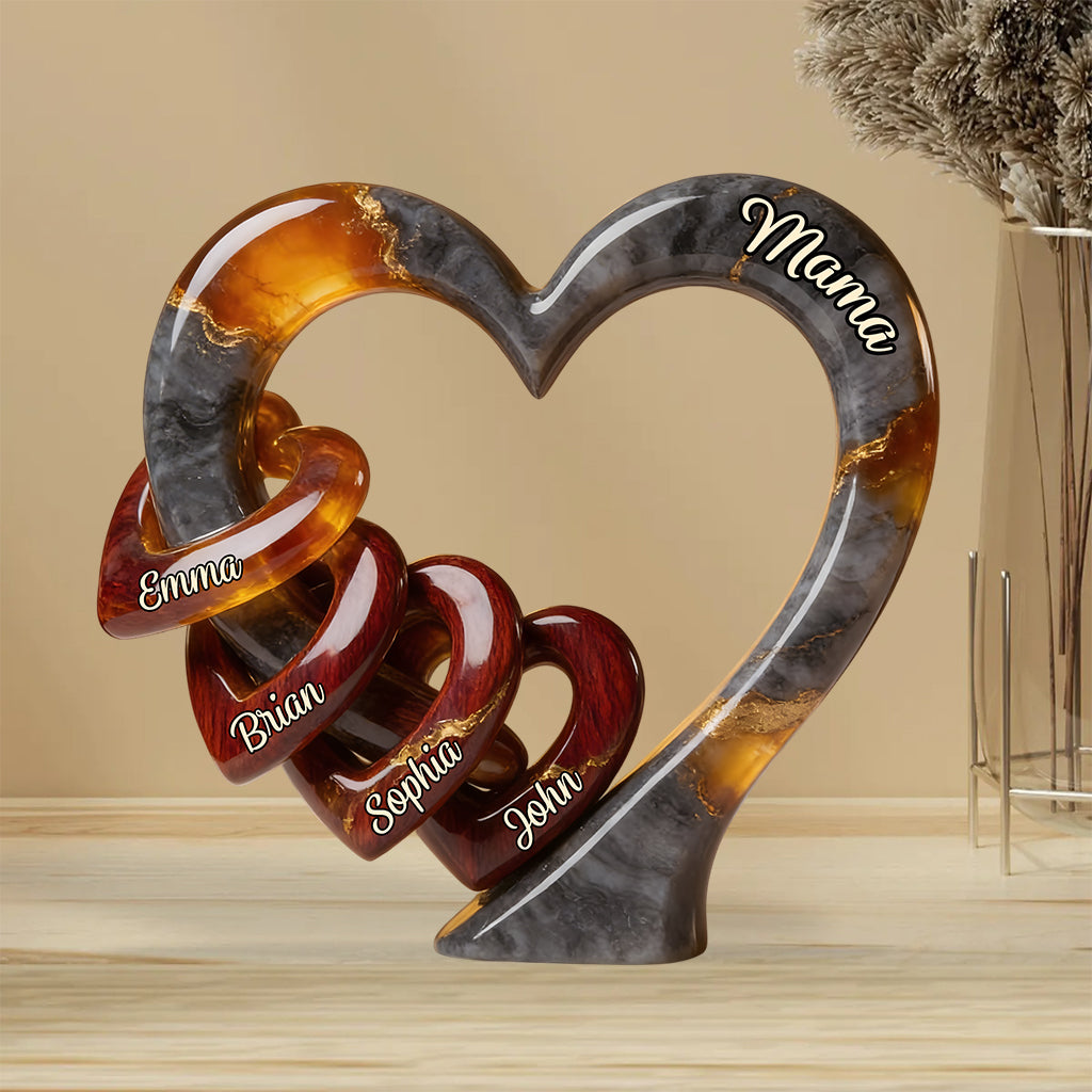 Maman, nous t'aimons - Plaque acrylique personnalisée en forme sur mesure
