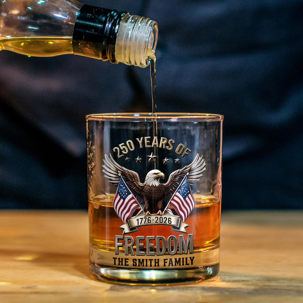 Geschenke zum 250. Jubiläum Amerikas für die Familie - Personalisierbares Whiskey Dekanter Set zum Unabhängigkeitstag