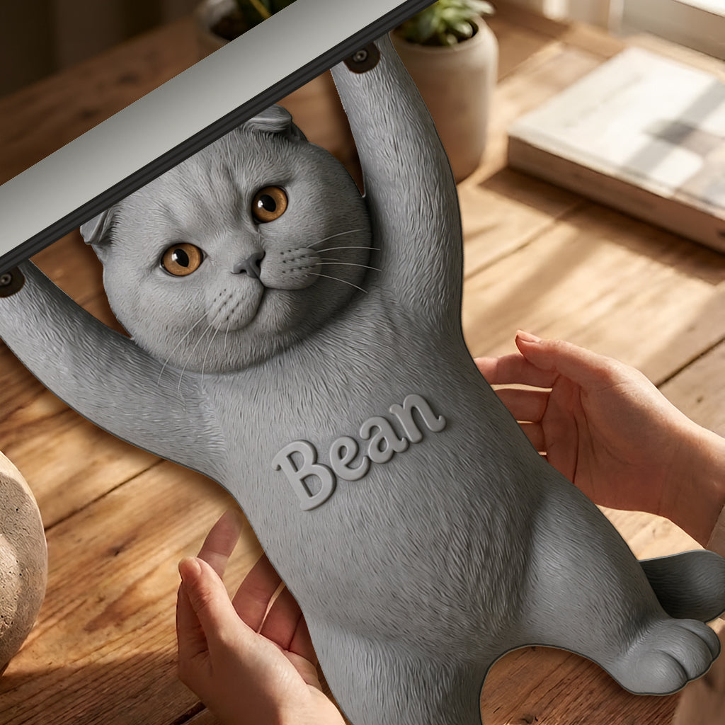 Pet Lifted Home Accent - Personalized Cat Wooden Floating Shelf