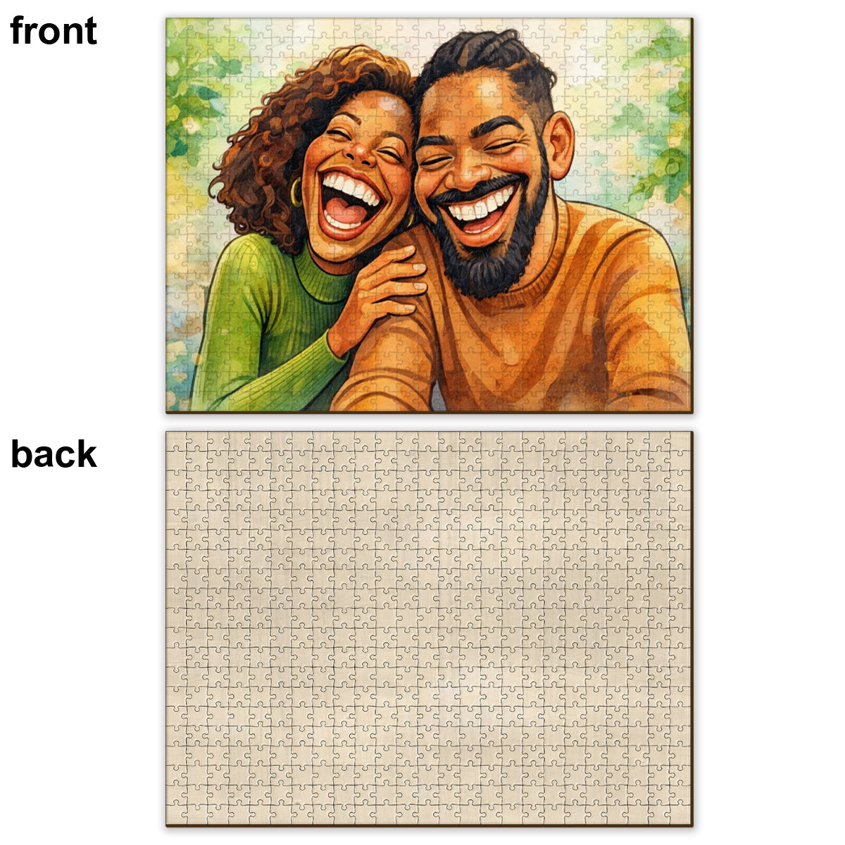 Puzzle personnalisé pour couple style caricature - Puzzle de couple