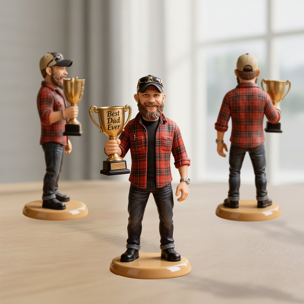 Meilleur Papa - Figurine 3D Personnalisée Premium