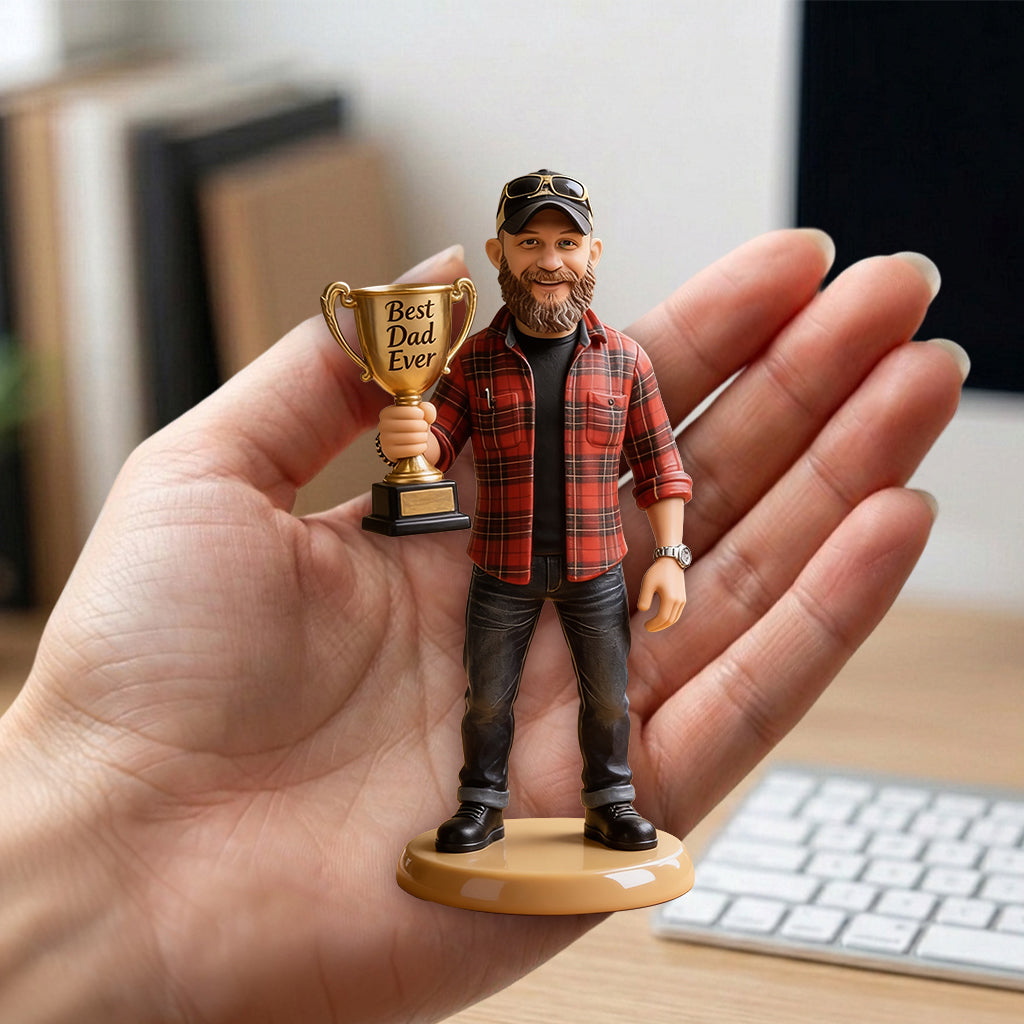 Meilleur Papa - Figurine 3D Personnalisée Premium