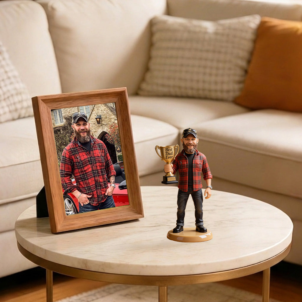 Meilleur Papa - Figurine 3D Personnalisée Premium