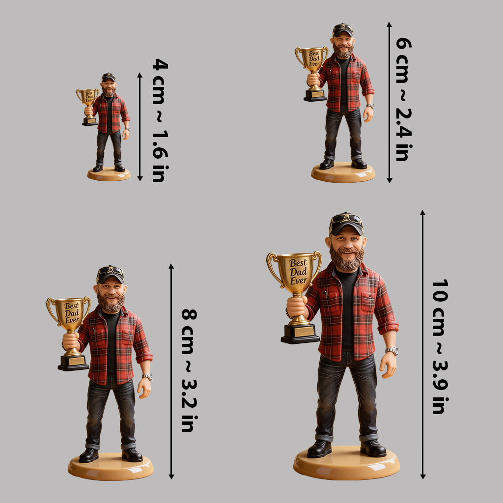 Meilleur Papa - Figurine 3D Personnalisée Premium