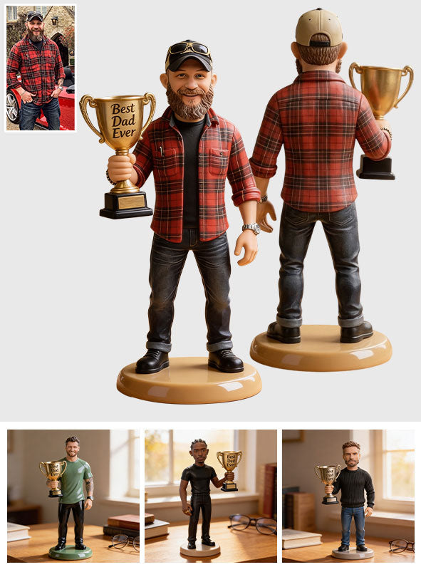 Meilleur Papa - Figurine 3D Personnalisée Premium