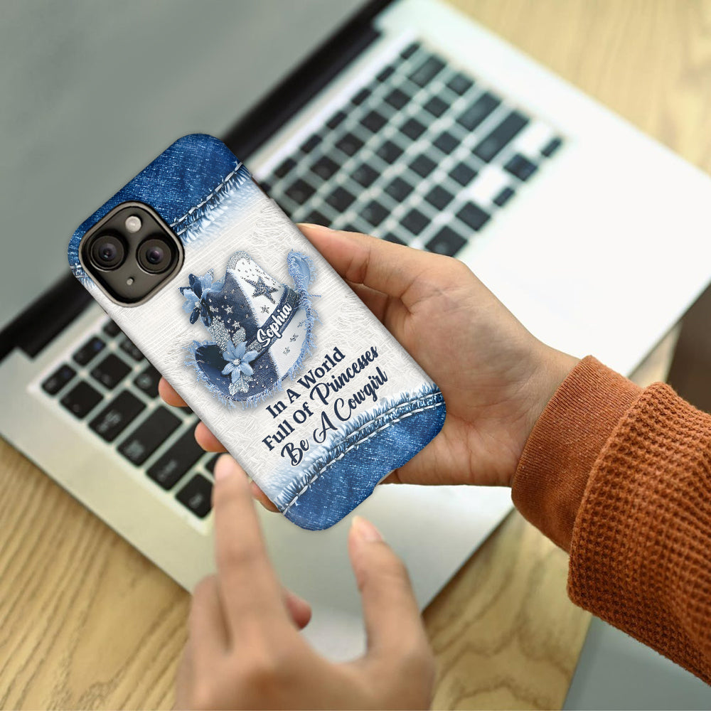 Dans un monde plein de princesses - Coque de téléphone personnalisée avec motif cowgirl