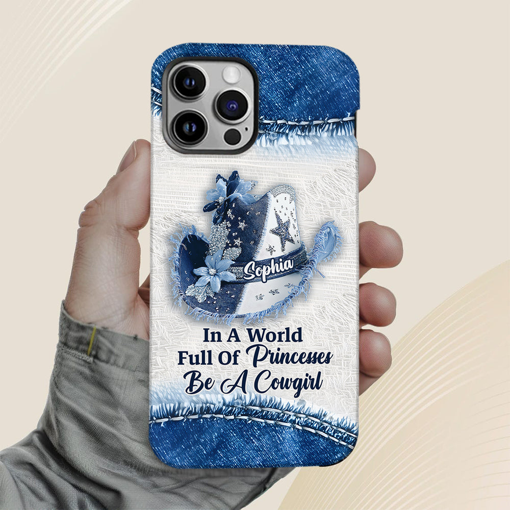 Dans un monde plein de princesses - Coque de téléphone personnalisée avec motif cowgirl