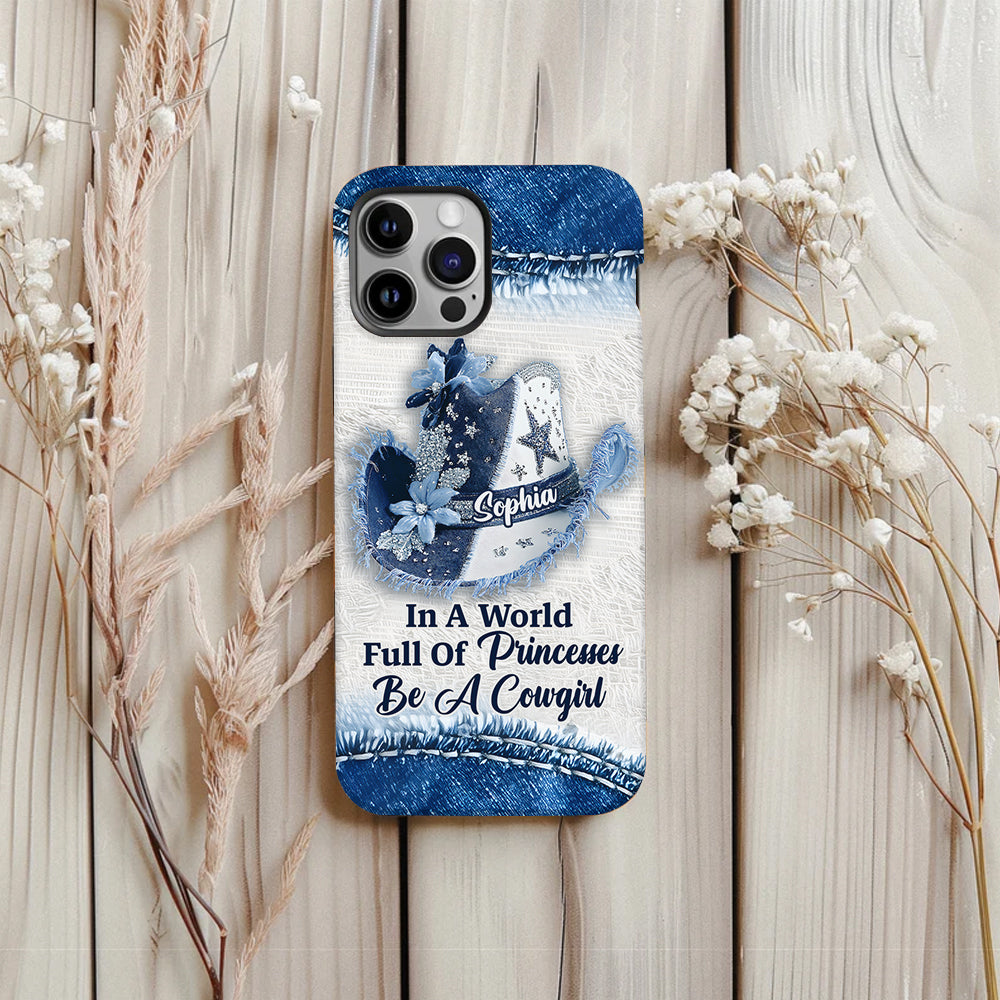 Dans un monde plein de princesses - Coque de téléphone personnalisée avec motif cowgirl