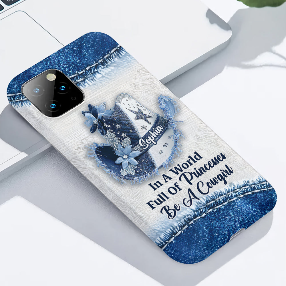 Dans un monde plein de princesses - Coque de téléphone personnalisée avec motif cowgirl