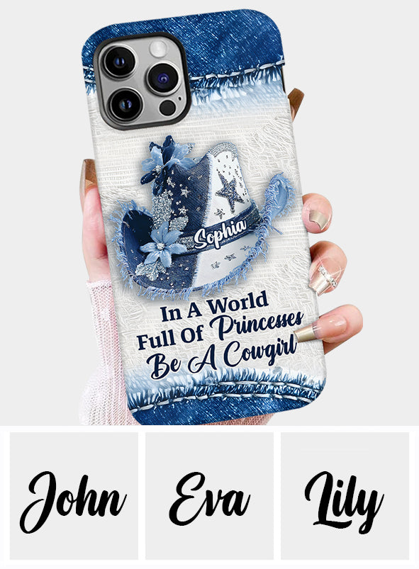 Dans un monde plein de princesses - Coque de téléphone personnalisée avec motif cowgirl