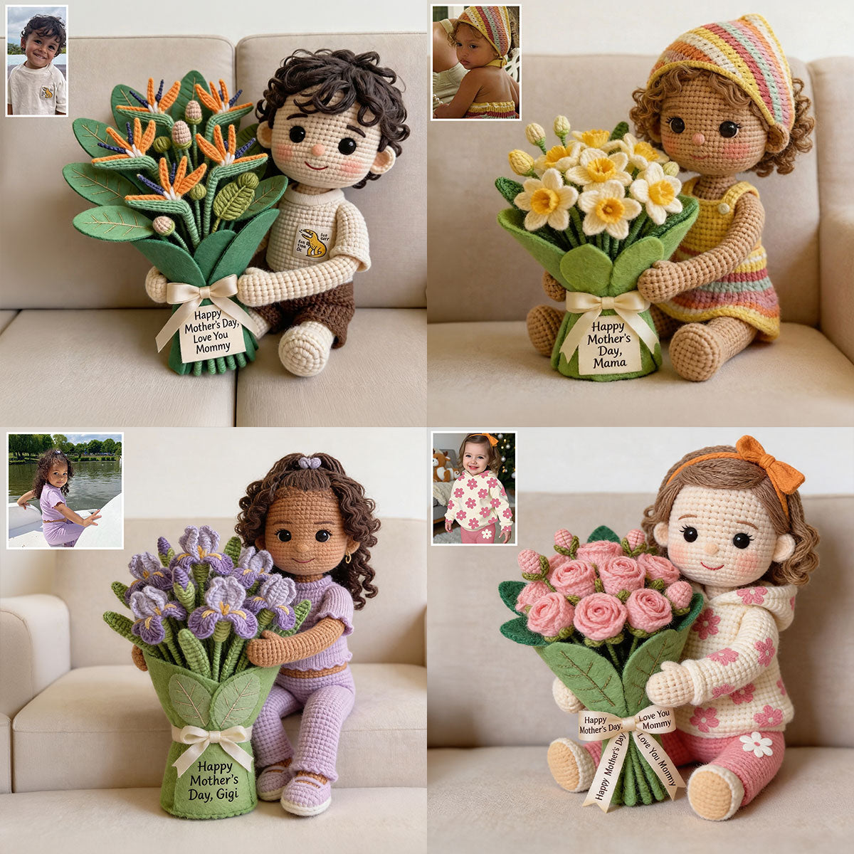 Einzigartiges Muttertagsgeschenk - Personalisierte Premium Kunstfell-Kissen