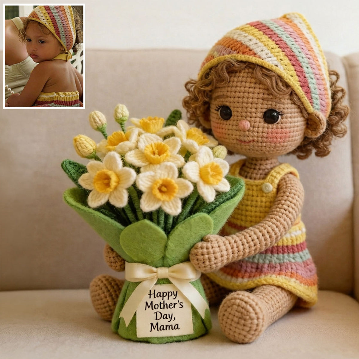 Einzigartiges Muttertagsgeschenk - Personalisierte Premium Kunstfell-Kissen