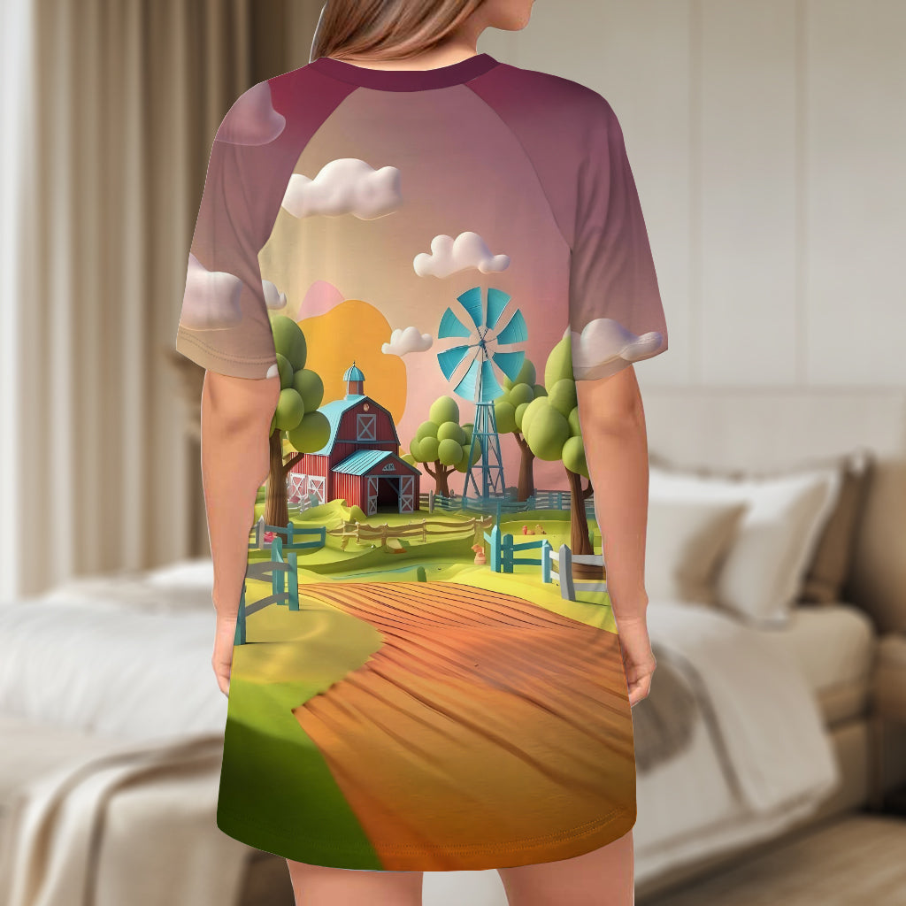 Ain't No Hood Like Mother Hood - Personalized Mother Sleep T-shirt Dress