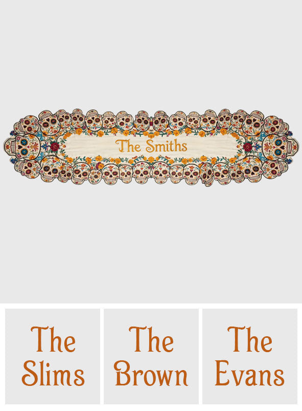 Day Of The Death - Personalized Skull Table Runner Custom Shape