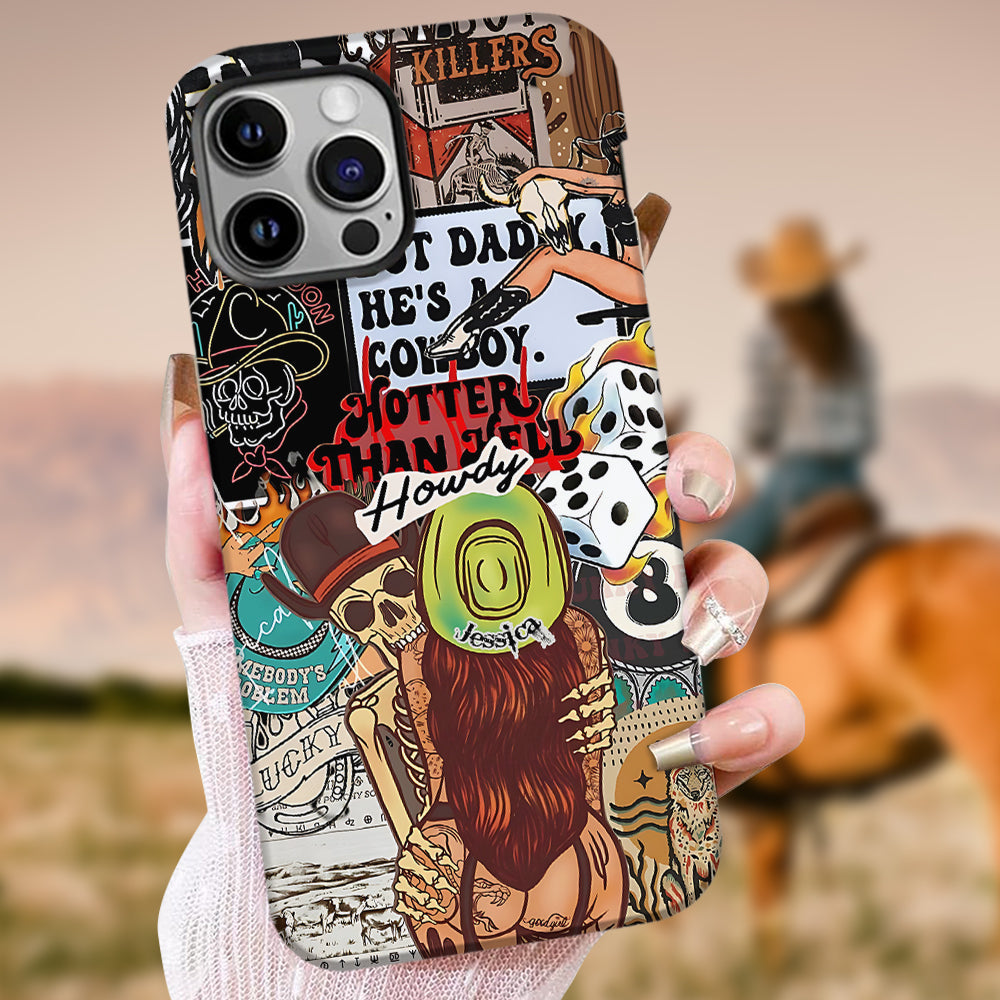 Salut Cowgirl ! Coque de téléphone personnalisée avec motif cowgirl