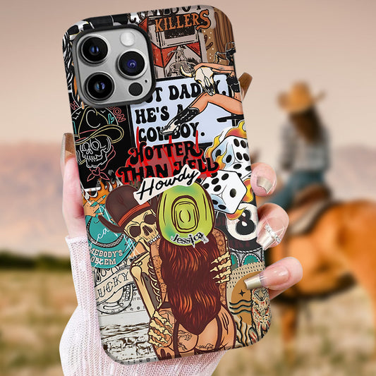 Salut Cowgirl ! Coque de téléphone personnalisée avec motif cowgirl