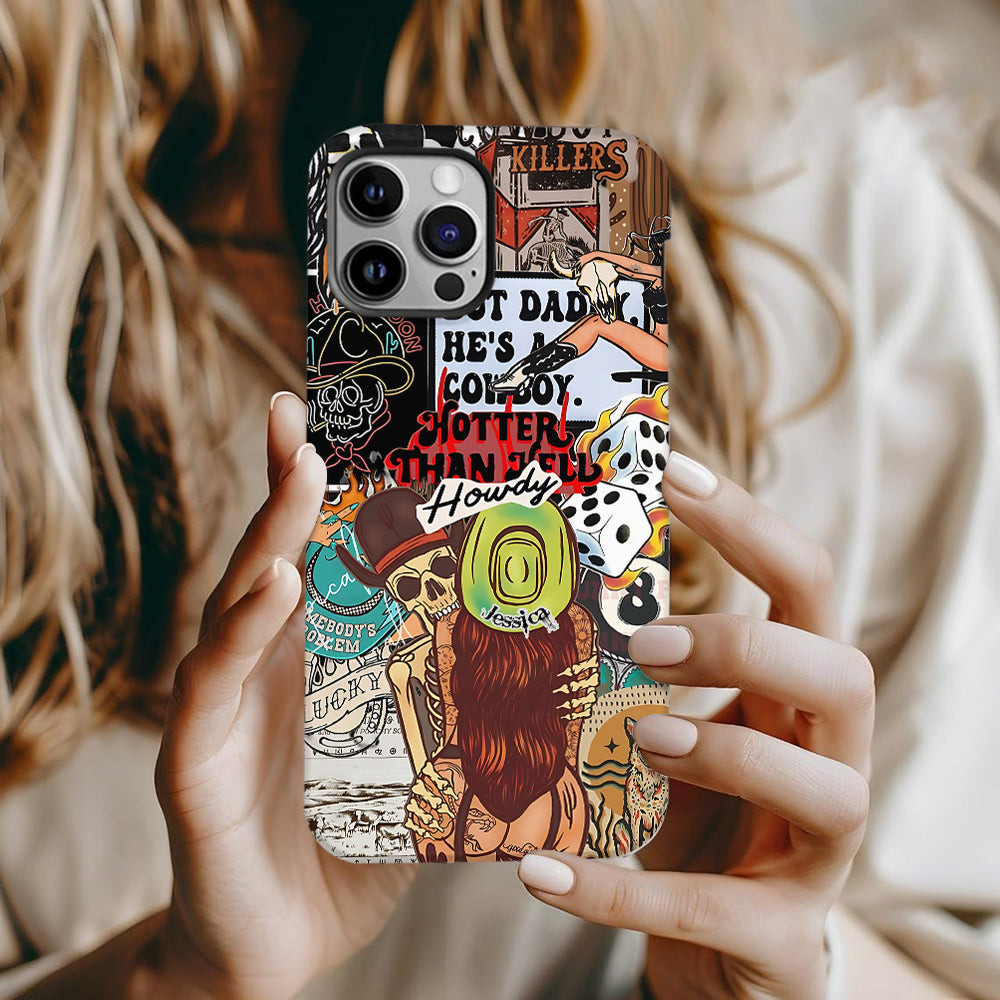 Salut Cowgirl ! Coque de téléphone personnalisée avec motif cowgirl