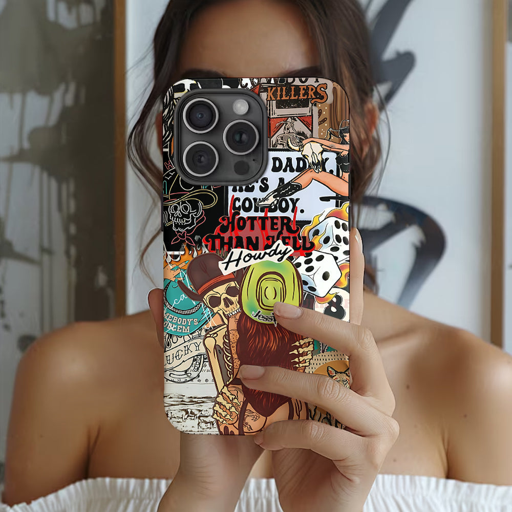 Salut Cowgirl ! Coque de téléphone personnalisée avec motif cowgirl