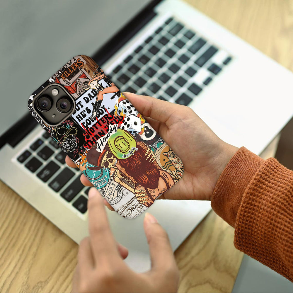 Salut Cowgirl ! Coque de téléphone personnalisée avec motif cowgirl