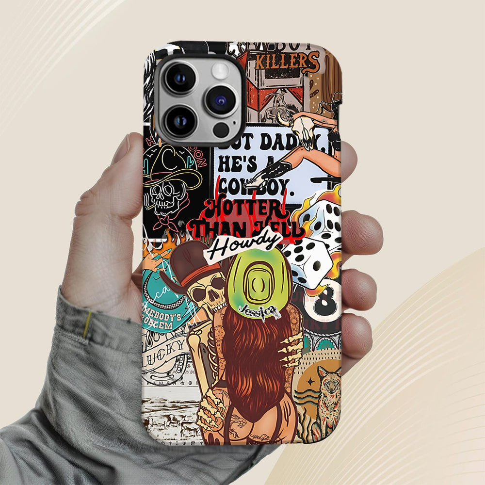 Salut Cowgirl ! Coque de téléphone personnalisée avec motif cowgirl