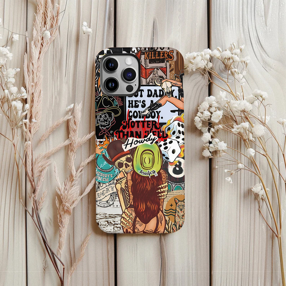 Salut Cowgirl ! Coque de téléphone personnalisée avec motif cowgirl