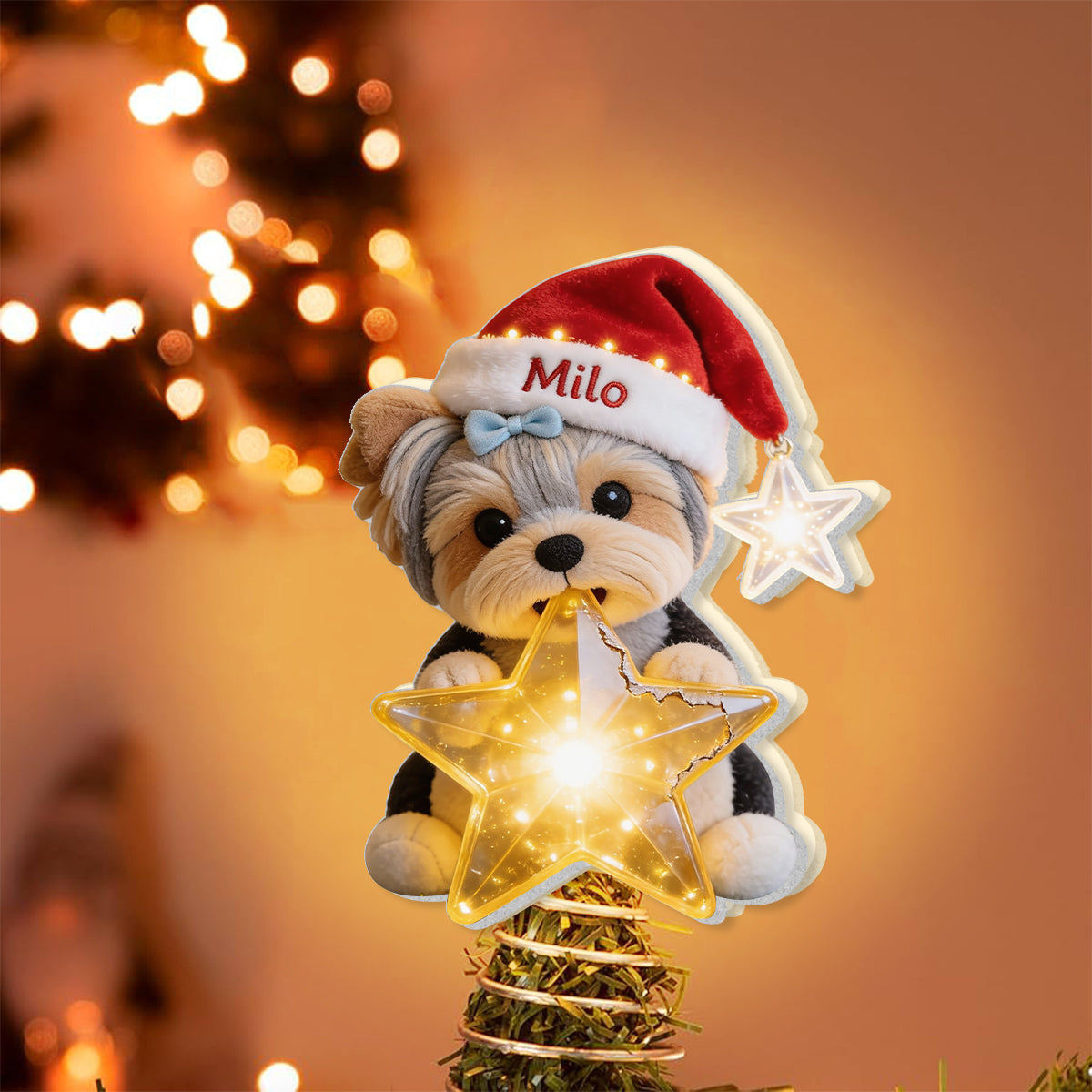 Dog Lover Christmas - Personalized Dog LED Light Tree Topper
